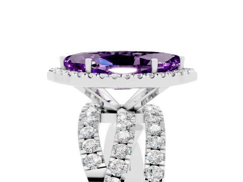 White gold Marquise Cut Cut Halo Split Shank Prong Setting Ring_29