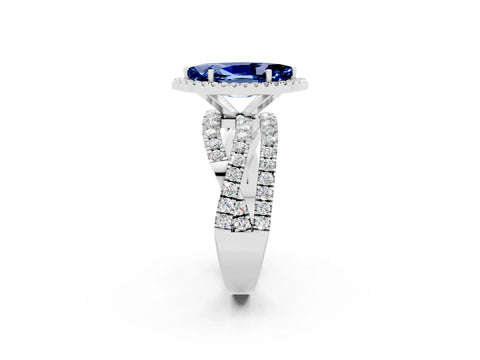 White gold Marquise Cut Cut Halo Split Shank Prong Setting Ring_32