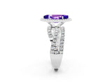 White gold Marquise Cut Cut Halo Split Shank Prong Setting Ring_32