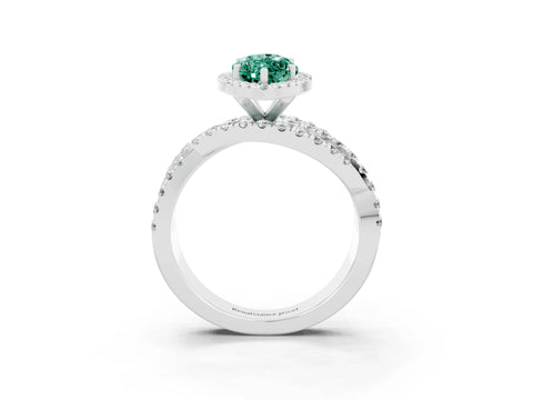 White gold Marquise Cut Cut Halo Split Shank Prong Setting Ring_33