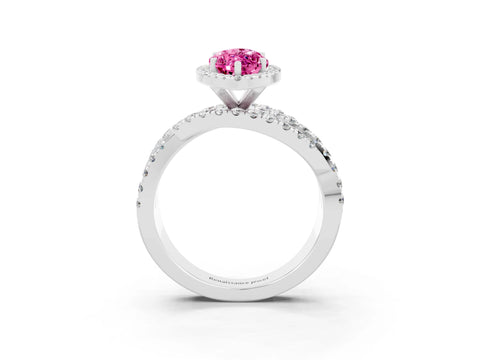 White gold Marquise Cut Cut Halo Split Shank Prong Setting Ring_33