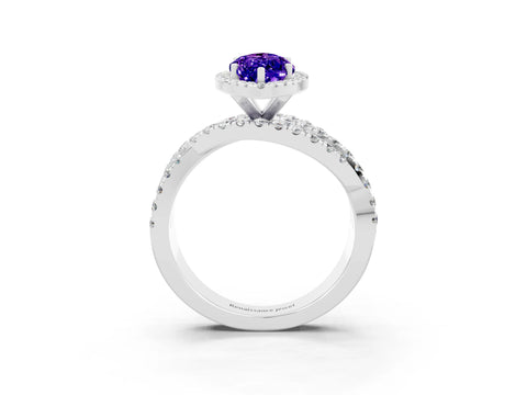 White gold Marquise Cut Cut Halo Split Shank Prong Setting Ring_33