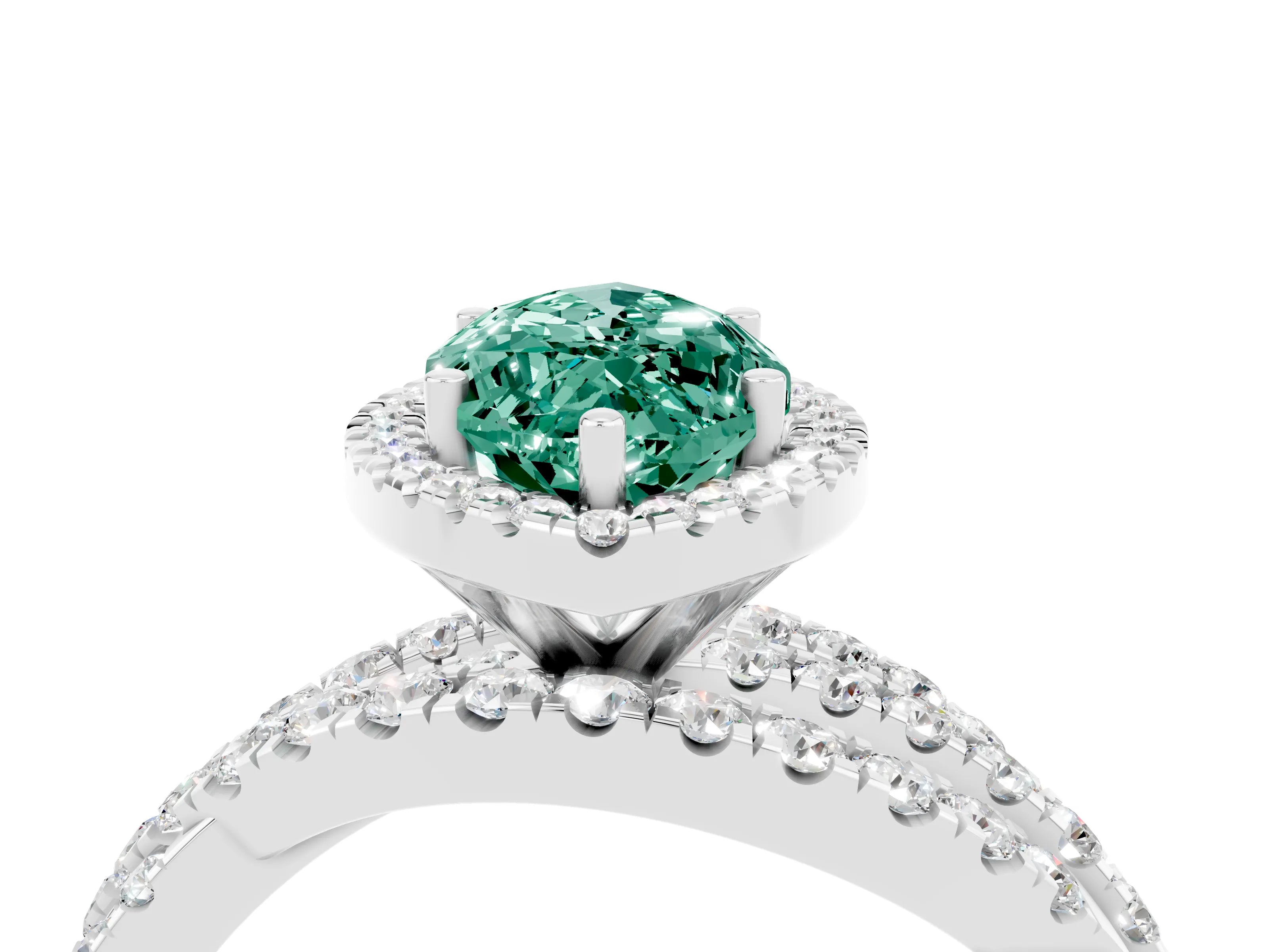 White gold Marquise Cut Cut Halo Split Shank Prong Setting Ring_34