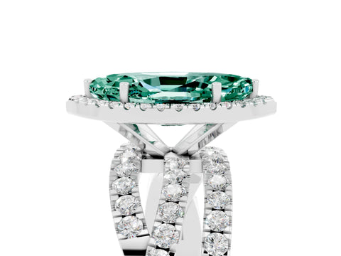 White gold Marquise Cut Cut Halo Split Shank Prong Setting Ring_35