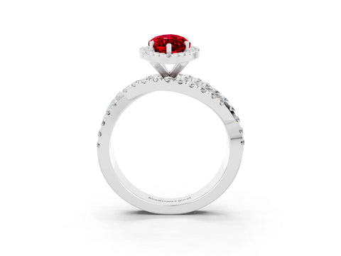 White gold Marquise Cut Cut Halo Split Shank Prong Setting Ring_36