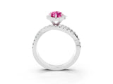 White gold Marquise Cut Cut Halo Split Shank Prong Setting Ring_45