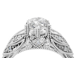 White gold Marquise Cut Cut Milgrain Pave Diamond Engagement Ring with Four-Prong Setting_7