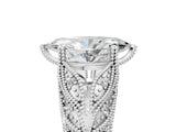 White gold Marquise Cut Cut Milgrain Pave Diamond Engagement Ring with Four-Prong Setting_8