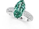 White gold Marquise Cut Cut Pave Diamond Engagement Ring with Channel Set Band and Four-Prong Setting_1