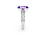 White gold Marquise Cut Cut Pave Diamond Engagement Ring with Channel Set Band and Four-Prong Setting_2