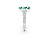 White gold Marquise Cut Cut Pave Diamond Engagement Ring with Channel Set Band and Four-Prong Setting_2