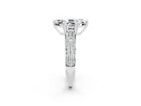 White gold Marquise Cut Cut Pave Diamond Engagement Ring with Channel Set Band and Four-Prong Setting_2