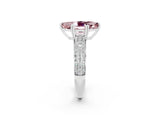 White gold Marquise Cut Cut Pave Diamond Engagement Ring with Channel Set Band and Four-Prong Setting_2