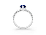White gold Marquise Cut Cut Pave Diamond Engagement Ring with Channel Set Band and Four-Prong Setting_3
