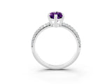White gold Marquise Cut Cut Pave Diamond Engagement Ring with Channel Set Band and Four-Prong Setting_3