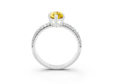 White gold Marquise Cut Cut Pave Diamond Engagement Ring with Channel Set Band and Four-Prong Setting_3