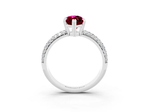 White gold Marquise Cut Cut Pave Diamond Engagement Ring with Channel Set Band and Four-Prong Setting_3