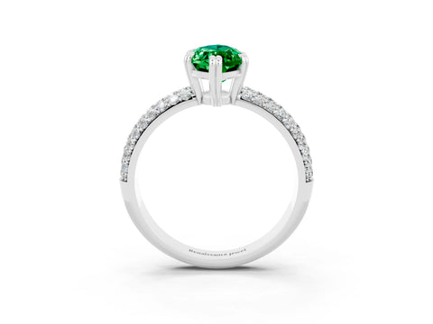 White gold Marquise Cut Cut Pave Diamond Engagement Ring with Channel Set Band and Four-Prong Setting_3