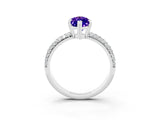 White gold Marquise Cut Cut Pave Diamond Engagement Ring with Channel Set Band and Four-Prong Setting_3