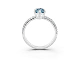 White gold Marquise Cut Cut Pave Diamond Engagement Ring with Channel Set Band and Four-Prong Setting_3