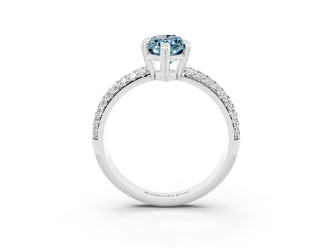 White gold Marquise Cut Cut Pave Diamond Engagement Ring with Channel Set Band and Four-Prong Setting_3