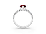 White gold Marquise Cut Cut Pave Diamond Engagement Ring with Channel Set Band and Four-Prong Setting_3