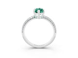 White gold Marquise Cut Cut Pave Diamond Engagement Ring with Channel Set Band and Four-Prong Setting_3