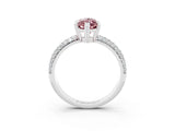 White gold Marquise Cut Cut Pave Diamond Engagement Ring with Channel Set Band and Four-Prong Setting_3