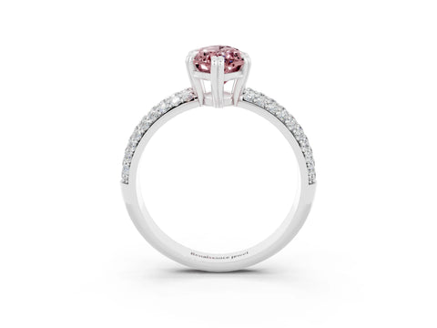 White gold Marquise Cut Cut Pave Diamond Engagement Ring with Channel Set Band and Four-Prong Setting_3
