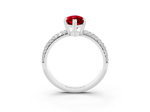 White gold Marquise Cut Cut Pave Diamond Engagement Ring with Channel Set Band and Four-Prong Setting_3
