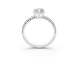 White gold Marquise Cut Cut Pave Diamond Engagement Ring with Channel Set Band and Four-Prong Setting_3