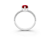 White gold Marquise Cut Cut Pave Diamond Engagement Ring with Channel Set Band and Four-Prong Setting_3