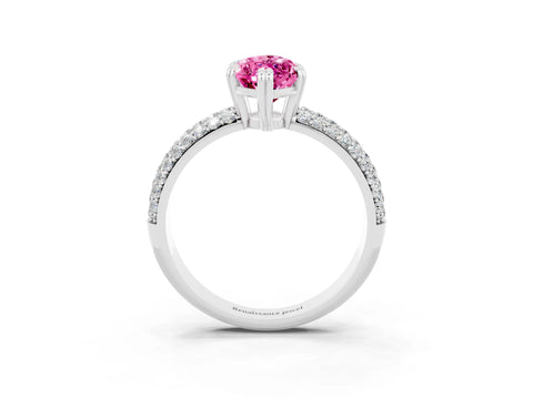 White gold Marquise Cut Cut Pave Diamond Engagement Ring with Channel Set Band and Four-Prong Setting_3