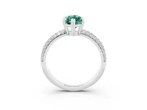 White gold Marquise Cut Cut Pave Diamond Engagement Ring with Channel Set Band and Four-Prong Setting_3