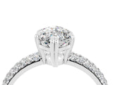 White gold Marquise Cut Cut Pave Diamond Engagement Ring with Channel Set Band and Four-Prong Setting_4