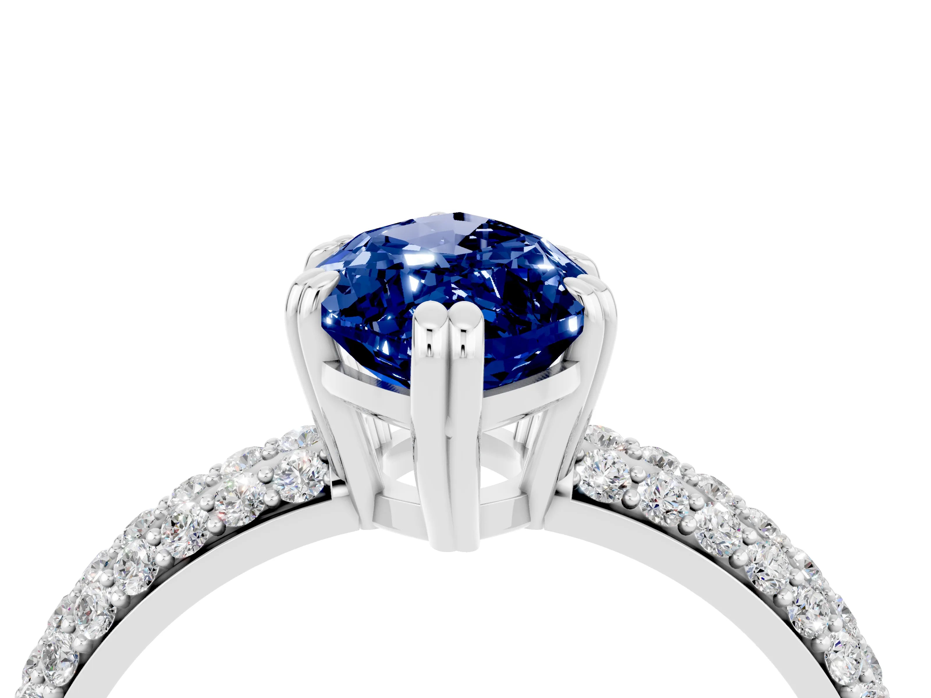 White gold Marquise Cut Cut Pave Diamond Engagement Ring with Channel Set Band and Four-Prong Setting_4