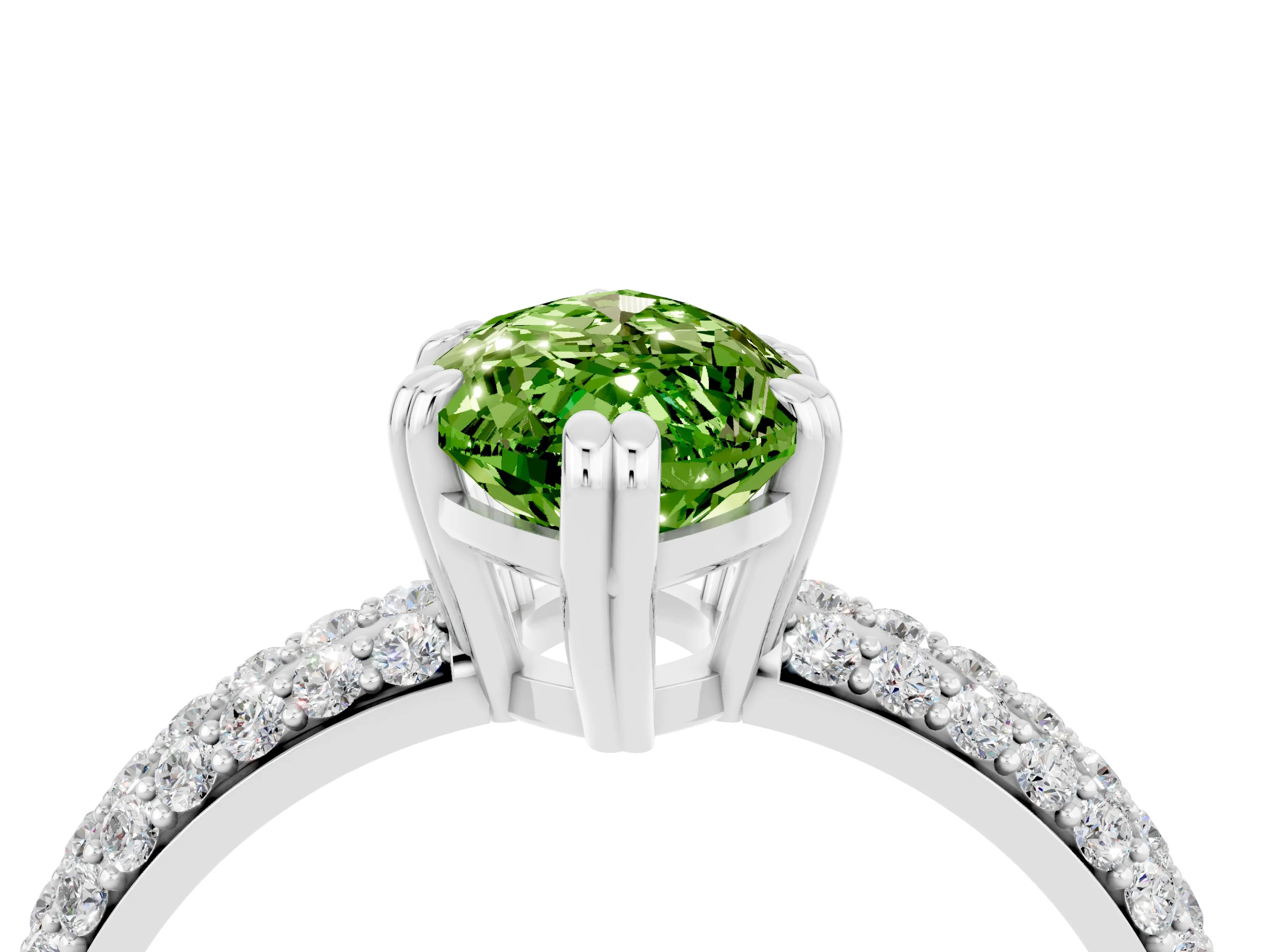 White gold Marquise Cut Cut Pave Diamond Engagement Ring with Channel Set Band and Four-Prong Setting_4