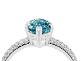 White gold Marquise Cut Cut Pave Diamond Engagement Ring with Channel Set Band and Four-Prong Setting_4