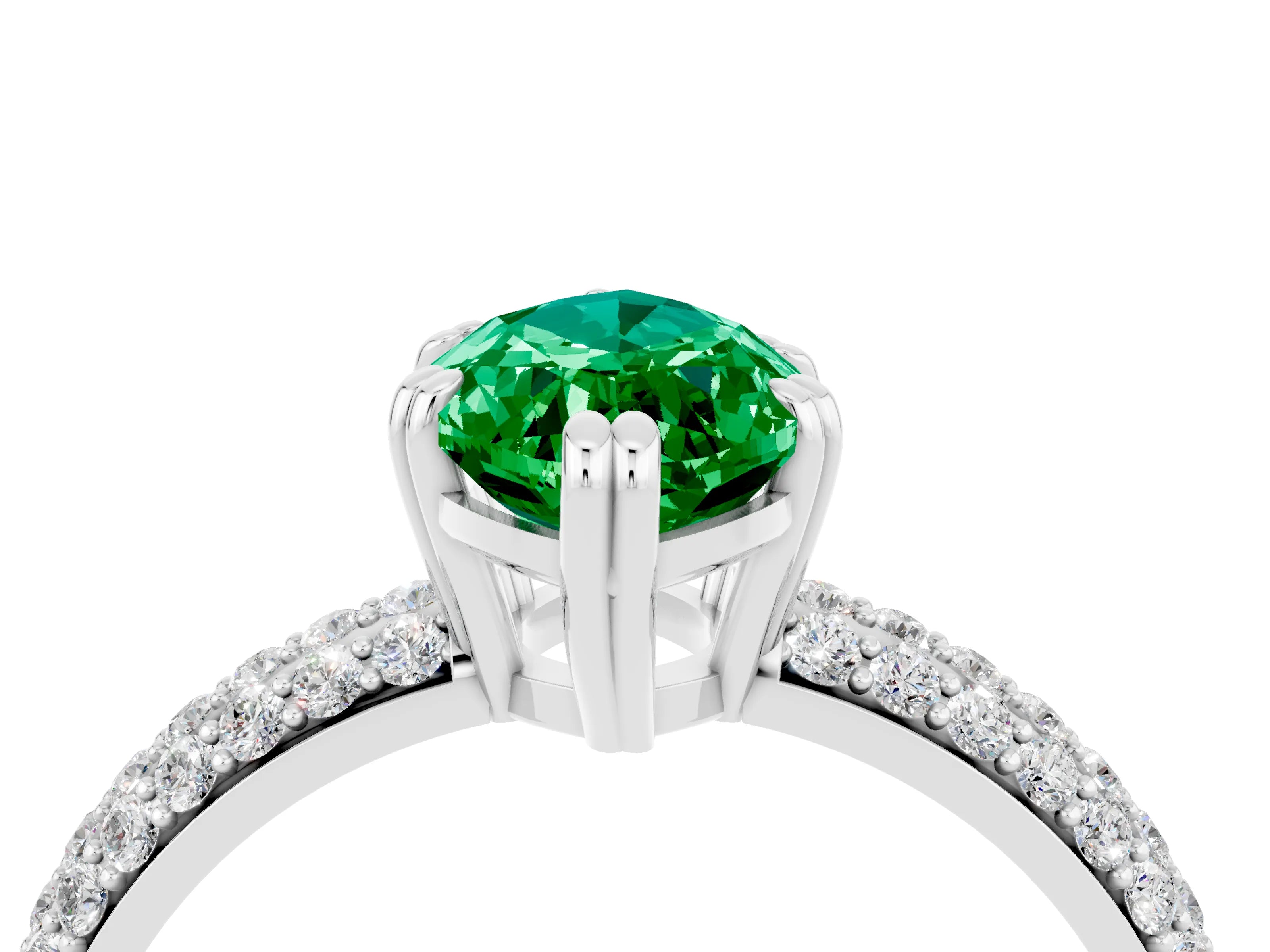 White gold Marquise Cut Cut Pave Diamond Engagement Ring with Channel Set Band and Four-Prong Setting_4