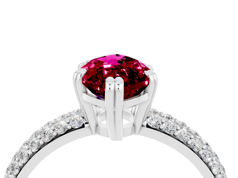 White gold Marquise Cut Cut Pave Diamond Engagement Ring with Channel Set Band and Four-Prong Setting_4