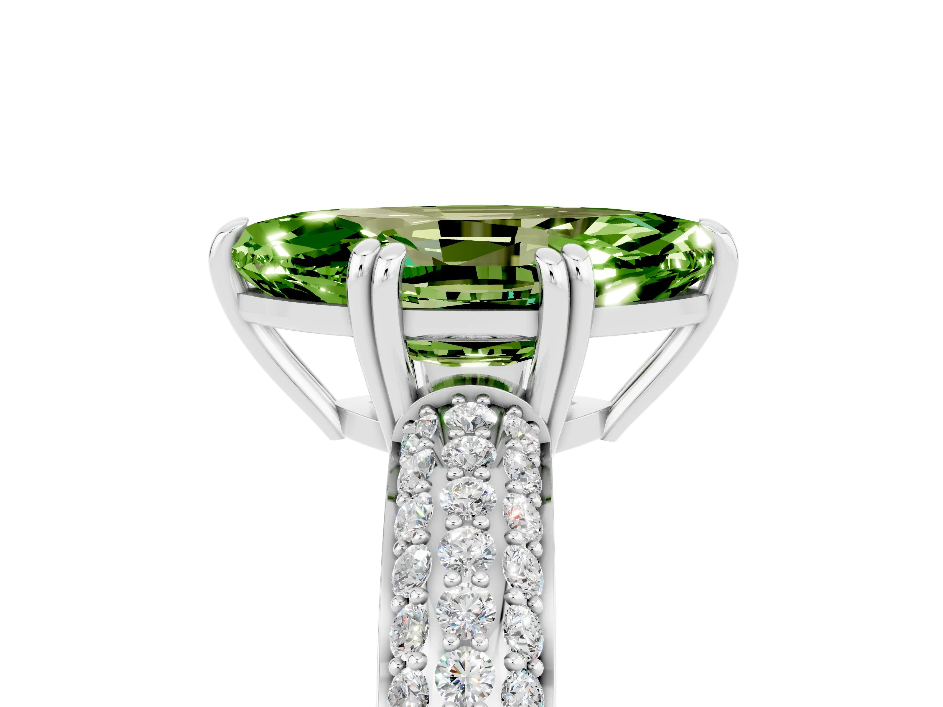White gold Marquise Cut Cut Pave Diamond Engagement Ring with Channel Set Band and Four-Prong Setting_5