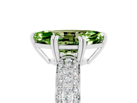 White gold Marquise Cut Cut Pave Diamond Engagement Ring with Channel Set Band and Four-Prong Setting_5