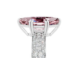 White gold Marquise Cut Cut Pave Diamond Engagement Ring with Channel Set Band and Four-Prong Setting_5