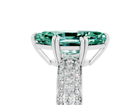White gold Marquise Cut Cut Pave Diamond Engagement Ring with Channel Set Band and Four-Prong Setting_5