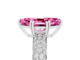 White gold Marquise Cut Cut Pave Diamond Engagement Ring with Channel Set Band and Four-Prong Setting_5