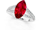 White gold Marquise Cut Cut Split Shank Pave Diamond Engagement Ring with Four-Prong Setting_1