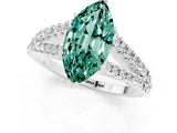 White gold Marquise Cut Cut Split Shank Pave Diamond Engagement Ring with Four-Prong Setting_1