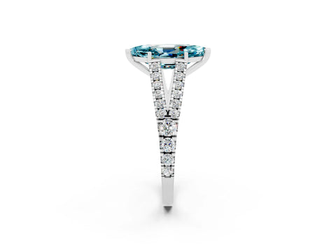 White gold Marquise Cut Cut Split Shank Pave Diamond Engagement Ring with Four-Prong Setting_2