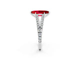 White gold Marquise Cut Cut Split Shank Pave Diamond Engagement Ring with Four-Prong Setting_2