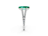 White gold Marquise Cut Cut Split Shank Pave Diamond Engagement Ring with Four-Prong Setting_2